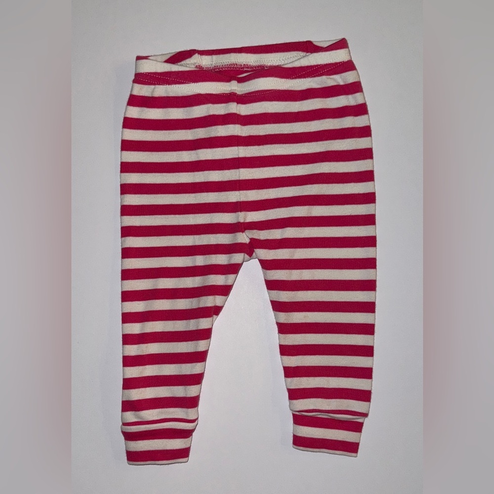 Baby Gap Pink and White Striped Baby Leggings 6-12M EUC